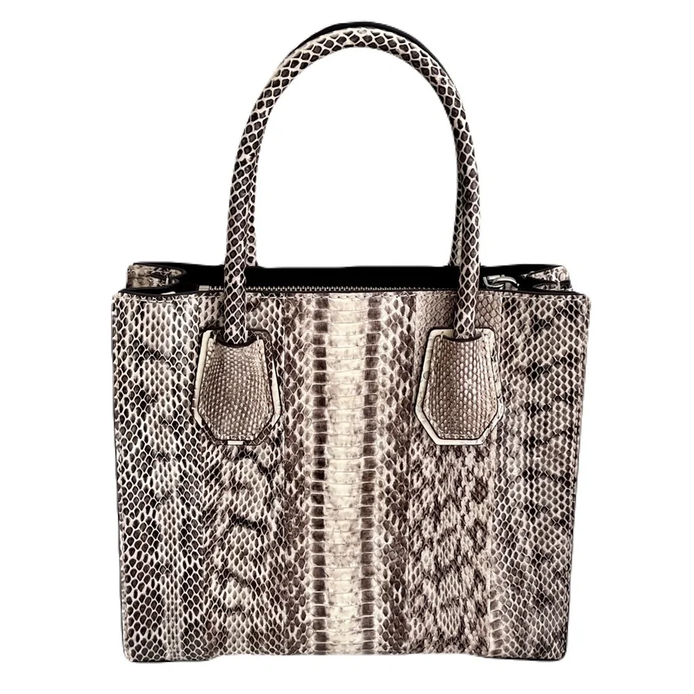 Michael Kors Beige Genuine Snakeskin ‘Mercer’ Crossbody Satchel Bag